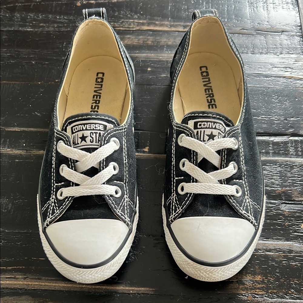 Converse Black and White Canvas Sneakers with Iconic Design